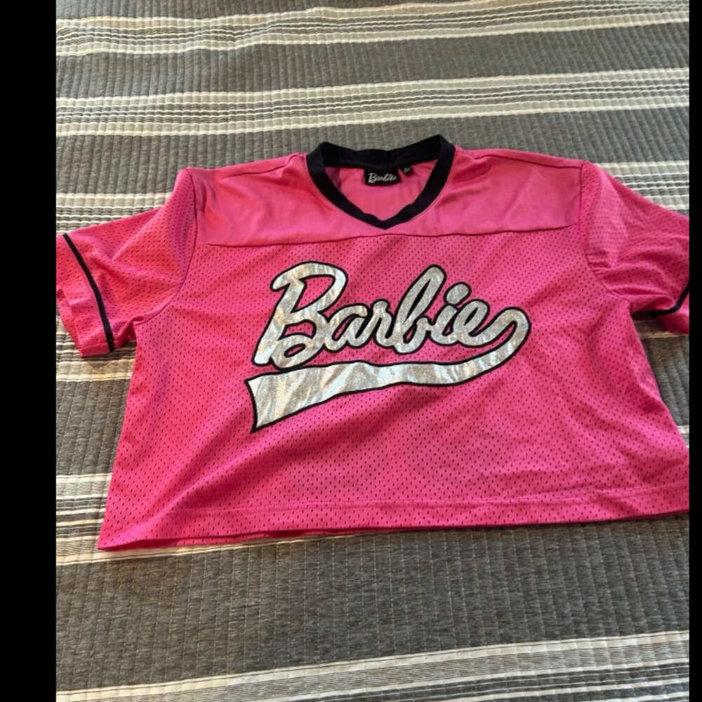 Barbie Pink and Black Womens Medium Mesh Jersey
